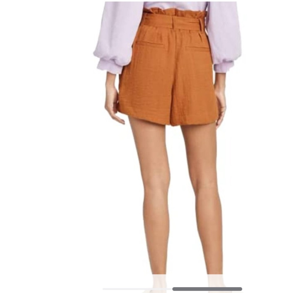 a new day Paper Bag Self Tie High Waisted Rayon Blend Shorts Burnt Orange - Picture 2 of 13